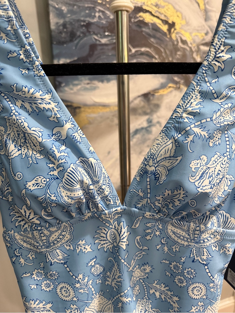 Roller Rabbit Light Blue and White Floral One-Piece Swimsuit